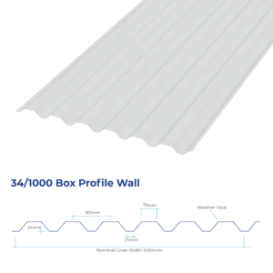 34/1000 Box Profile Wall Cladding - Galvanised